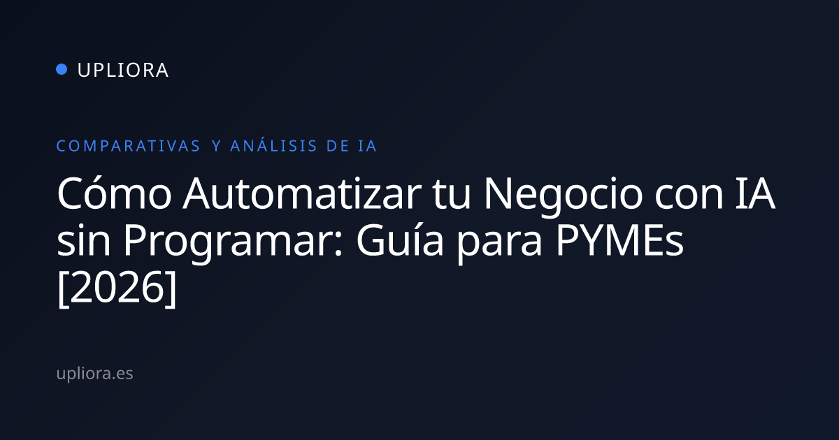 Cómo Automatizar tu Negocio con IA sin Programar: Guía para PYMEs [2026 ...