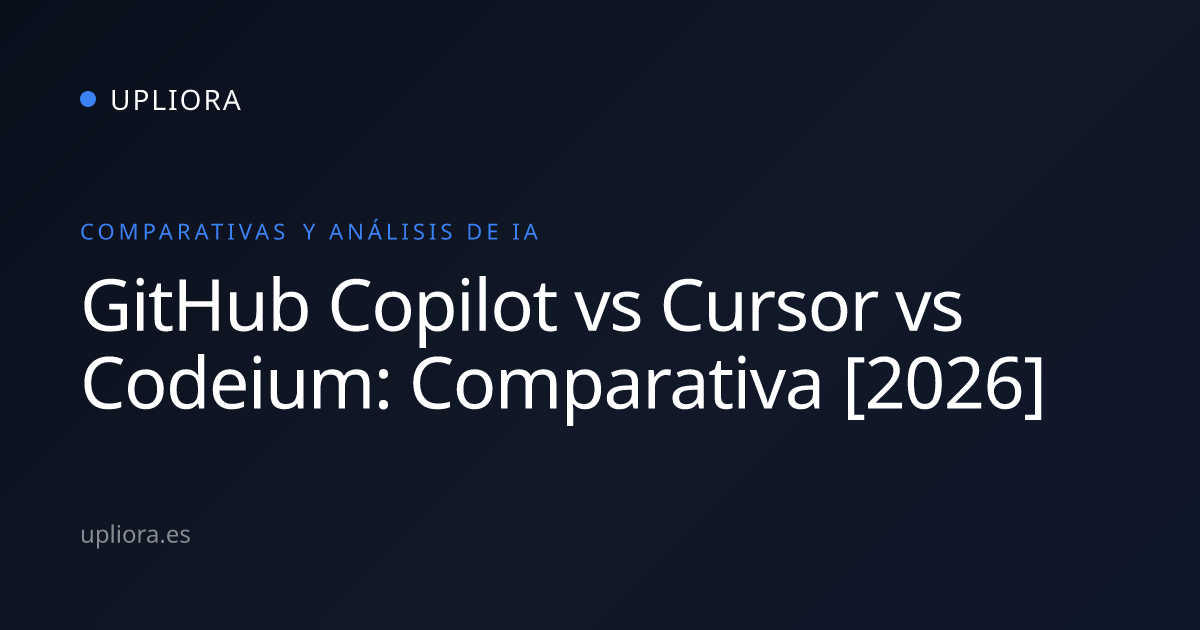 GitHub Copilot vs Cursor vs Codeium: Comparativa [2026] | Upliora